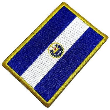 Imagem de Bandeira País El Salvador Patch Bordada Termo Adesivo - BR44