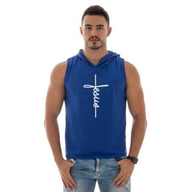 Imagem de Camiseta Regata Com Capuz Esportiva Treino Liso Estampa Personalizada 