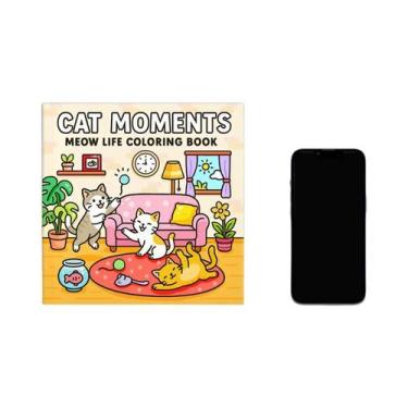 Imagem de Livro De Colorir Para Adultos 24 Páginas Momentos De Gato Vida Gatinha