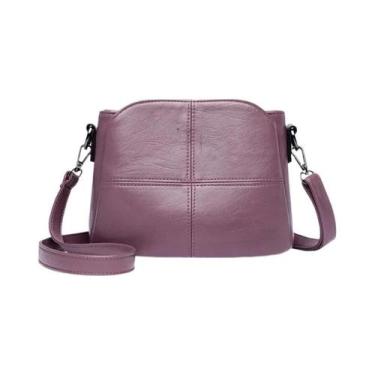 Imagem de Bolsa Transversal Grande Vintage Feminina Em Couro PU Macio, Bolsa Men