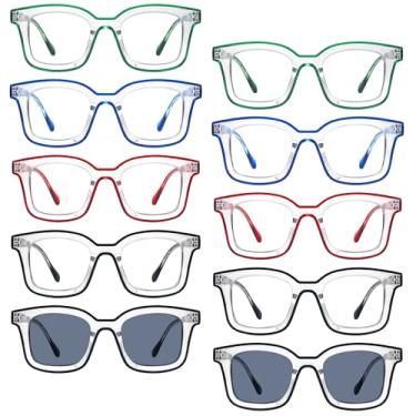 Imagem de Eyekepper Pacote com 10 óculos de leitura para mulheres, inclui 2 pares de óculos de sol de leitura - Leitoras chiques femininas + 1,25