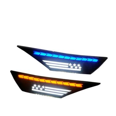 Imagem de ECAHAYAKU Conjunto de luz de seta lateral para para-lama dianteiro de LED para seta branco/âmbar compatível com Honda Civic 10ª geração 2016-2021 Sedan Coupe Hatchback