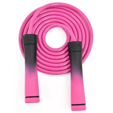 Imagem de Corda de pular ponderada, corda de pular de 500 g sem emaranhamento de rolamento de esferas de velocidade rápida para homens e mulheres, corda de PVC ajustável de 9 mm com alça para boxe, MMA, perda