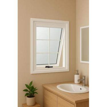 Imagem de Janela Max Ar 60x60 Aço Branco C/grade e Vidro R-120- Branco - Provisã