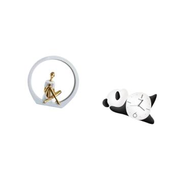 Imagem de Fenteer Escultura de Panda Abstrata Moderna, Estátua de Fofa, Centro de Mesa, Quarto, Leitores, Presente, Estante, Casa de Fazenda, Decoração Versátil