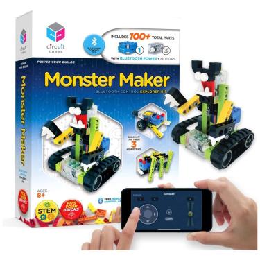 Imagem de Kit de Robótica Monster Maker Controle Remoto e Aprendizagem STEM para Crianças de 8 Circuit Cubes by Tenka Inc.