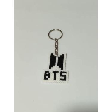 Imagem de Chaveiro BTS preto pixel art - Pixel Jipa 