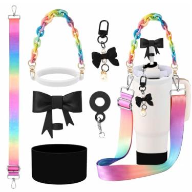 Imagem de Stanley Cup Conjunto de acessórios para garrafa de água esportiva Tumblers Essentials Cup e pingentes de joias de flores para garrafa de 400 ml, 850 g, 1,134 g