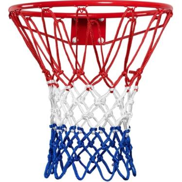 Imagem de Rede de basquete, (203 g) 12 voltas profissional de reposição de rede de basquete resistente, anti-chicote para todos os climas, adequada para uso ao ar livre padrão 12 voltas cesta de basquete