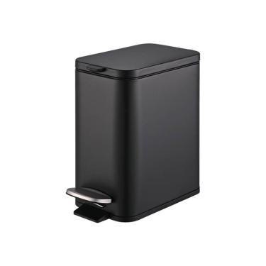 Imagem de Lixeira Retangular C- Pedal E Balde 5 L Aço Carbono Cor Preto Linha Frame Brinox