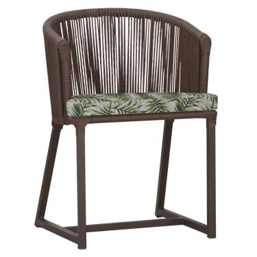 Imagem de Cadeira De Jantar Noronha Alumínio Marrom E5 Trama  Marrom