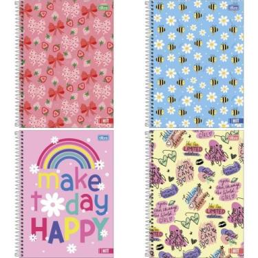 Imagem de Caderno 12X1 Capa Dura HIT Feminino 192 Folhas 50G. PCT C/04 - Tilibra