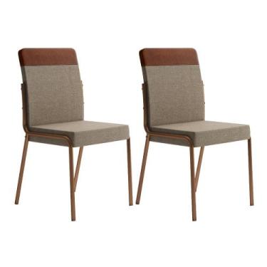 Imagem de Conjunto 2 Cadeiras de Jantar Duo 1739 Carraro Areia/Caramelo/Rose