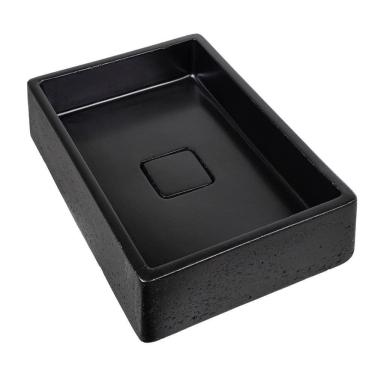 Imagem de Cuba Oregon De Cimento Retangular 39x28 Cm Preto