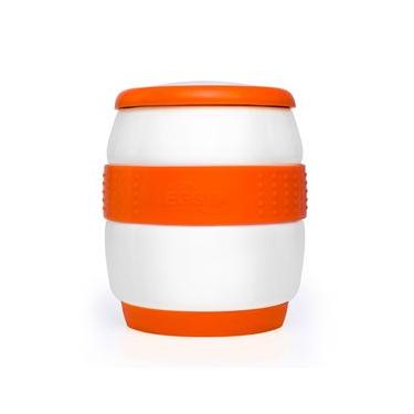 Imagem de Pote para Micro-Ondas Cerâmica Branco e Laranja Eggym