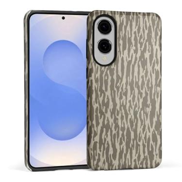 Imagem de FKBRCL4U Capa para Samsung Galaxy S25 Edge, capa híbrida de silicone brilhante de 2 camadas para meninas e mulheres para Samsung Galaxy S25 Edge Bottomland camuflagem cinza casca camuflagem padrão