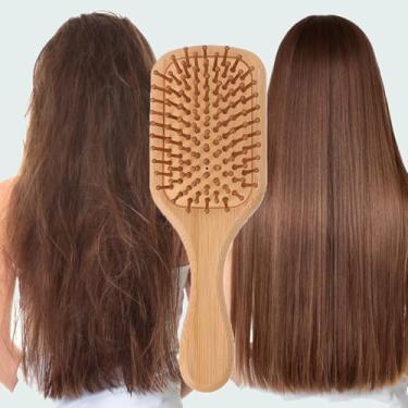 Imagem de Pente de massagem para cuidados com o couro cabeludo, cabelo encaracolado, antiestática, escova de cabelo com almofada de ar (pente quadrado com almofada de ar)