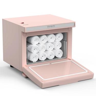 Imagem de TASALON Aquecedor de toalhas 8L, caixa de armário quente, câmara interna de alumínio, bandeja removível, aquecimento rápido para massagem de salão de beleza - rosa