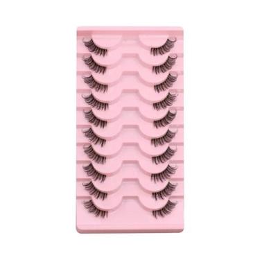 Imagem de Cílios Postiços Naturais Cat Eye Meio Cílios Com Faixa Invisível Macia