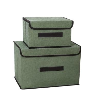 Imagem de KIT 2/3 Caixas Mutiuso Organizadora Colors Dobravel para armarios, guarda roupas(P + G, VERDE (2 UNIDS))