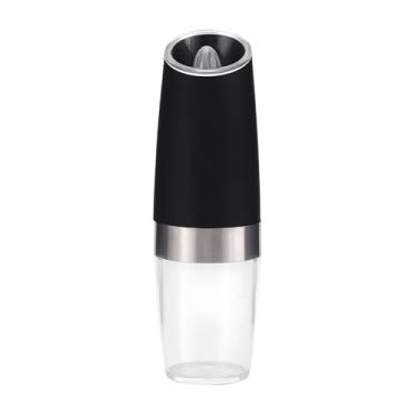 Imagem de Moedor elétrico de sal e pimenta por gravidade, moedor automático de sal e pimenta luz LED azul, operado por bateria com grossura ajustável.