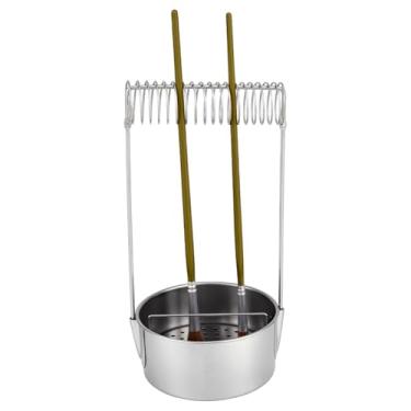 Imagem de UNICRAFTALE Suporte de escova de pintura de aço inoxidável com tanque de lavagem e tela removível Portátil, suporte de lavadora de pincéis artísticos para kits de limpeza de óleo