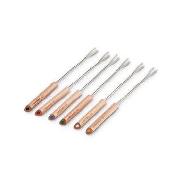 Imagem de CONJUNTO 6 GARFOS PARA FONDUE LE CREUSET 26CM EM AÇO INOX COM CABO DE MADEIRA 94002500000001 GARFOS PARA FONDUE LE CREUSET EM MADEIRA 94002500000001