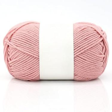 Imagem de Bolas de fio de algodão – fio de peso médio para chapéus de crochê, cachecóis, chinelos e artesanato de tricô à mão, macio e durável (rosa)