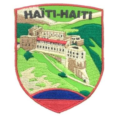 Imagem de Emblema Haiti Patch (7.6 cm) bordado com ferro ou costurado emblema de lembrança de viagem perfeito para jaquetas, chapéus, mochilas, camisas, bonés, adesivos de presente DIY