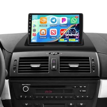 Imagem de BMW X3 E83 Radio 2004 2005 2006 2007 2008 2009 2010 2011 2012, [2G + 64G] X3 Android Car Stereo com tela de 22.9 cm Carplay/Android Auto/1080P/Bluetooth/WiFi