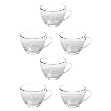 Imagem de Conjunto de 6 Xícaras de Vidro Transparente, Taça para Café e Chá