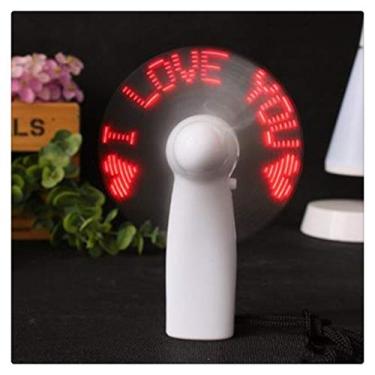 Imagem de AEWFRRV 1 peça mini ventilador de luz colorida LED ventilador de refrigeração portátil portátil bateria com alça LED piscando ventilador estudantes (cor: azul) yubin1993 (cor: vermelho)