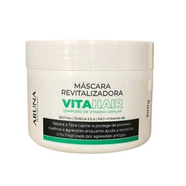 Imagem de Máscara Capilar Revitalizadora Aruna Profissional Vitahair 300g – Biotina, Ômega 3 e 6, Pró Vitamina B5