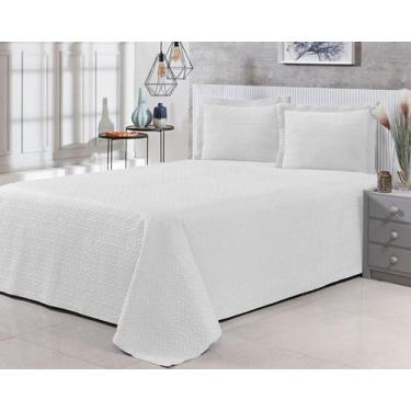 Imagem de Colcha Cobre Leito Bia Matelada 3D Para Cama Queen 200 Fios Conforto e