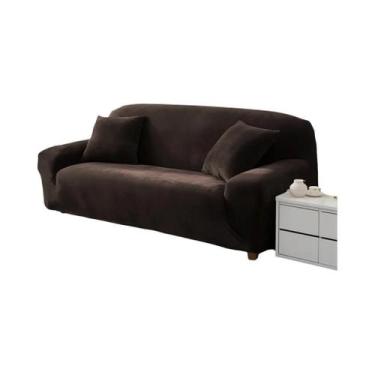 Imagem de Capa De Sofá De Veludo Elástica Grossa Para Sofá De 1/2/3/4 Lugares Em