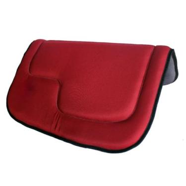 Imagem de Manta para Cavalo Sela Vaquejada Profissional - Proteção Lombar Exclusiva, Modelo Novo Premium (VERMELHO COM PRETO FIT PRETO)