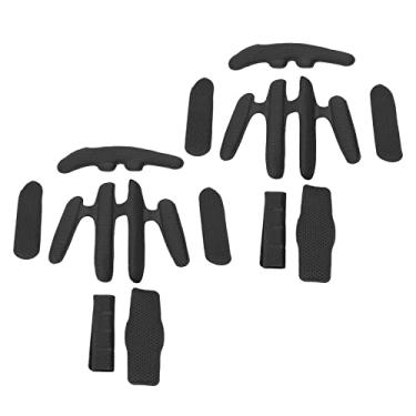 Imagem de Leapiture 2 conjuntos de kit de acolchoamento de capacete de bicicleta, forro de capacete de bicicleta, esponja de pressão quente com laço de gancho estável para andar de (Preto)