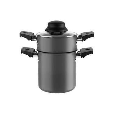 Imagem de Cuscuzeira Brinox Especiarias Antiaderente Pro-Flon 800ml 10cm Tampa Vidro