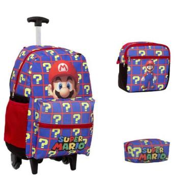 Imagem de Mochila Infantil Com Rodinha Super Mario + Lancheira Térmica - TOYS 2U