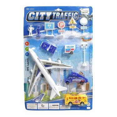 Imagem de Conjunto Aeroporto com Avião e 12 Peças Domni