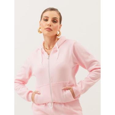 Imagem de Blusa de Frio Agasalho Abrigo Canguru Com Capuz Moletom-Feminino