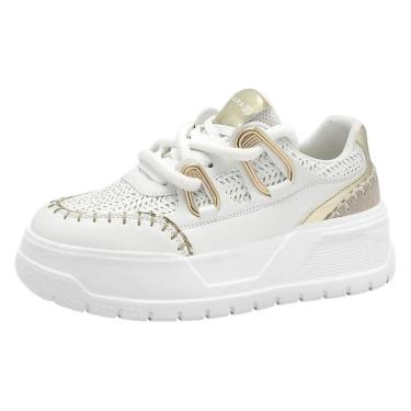 Imagem de Tênis Feminino Conforto Leve Casual Moderno Dourado Ramarim