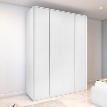 Imagem de Guarda Roupa Solteiro 100% Mdf 4 Portas Easy Like Branco