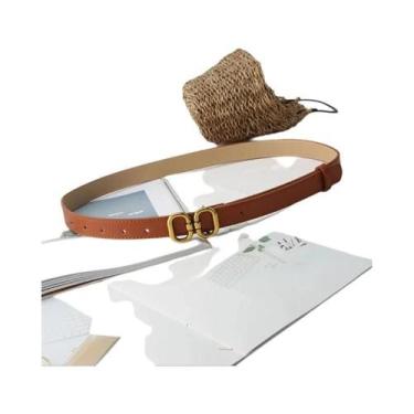 Imagem de Cinto Feminino De Couro PU Com Fivela De Metal Designer Para Jeans, Ve