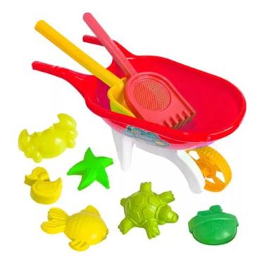 Imagem de Brinquedo Infantil Carrinho De Mão Praia 9 Pç Rei Do Balde