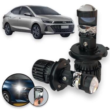 Imagem de Kit Led Mini Projetor H19 Eliptico Hyundai Hb20s 2022 23 24 - Shocklig
