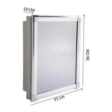 Imagem de Armário Armarinho  Sobrepor Banheiro Borda Em Alumínio Astra, Branco