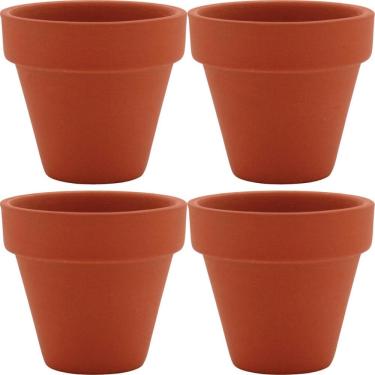 Imagem de KIT 4 CACHEPÔ VASO PLANTA 5x5x5cm TERRACOTA NATURAL CLAY HOME&CO
