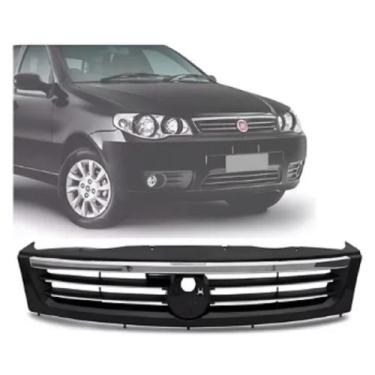 Imagem de Grade Frontal Palio Fire Economy 2014 15 16 2017 Friso Cromado e Preta
