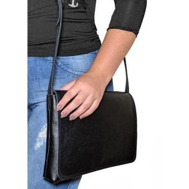 Imagem de Bolsa Feminina Carteiro Transversal Em Couro Espaçosa Porta Maquiagem,